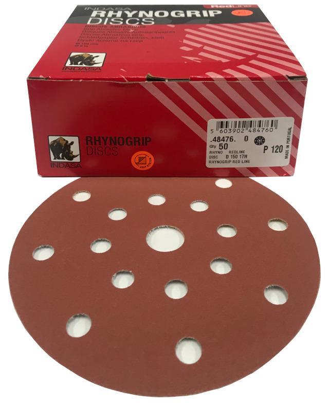 Indasa Rhynogrip RED Line 150mm met ROTEX en ETS 150 compati, Doe-het-zelf en Verbouw, Schildersmaterialen, Nieuw, Ophalen of Verzenden