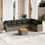 vidaXL 8-delige Loungeset met kussens poly rattan grijs, Tuin en Terras, Verzenden, Nieuw, Rotan, Loungeset