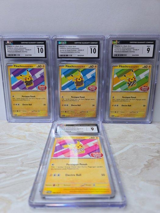 Pokémon - 4 Graded card - Pikachu, Hobby en Vrije tijd, Verzamelkaartspellen | Pokémon
