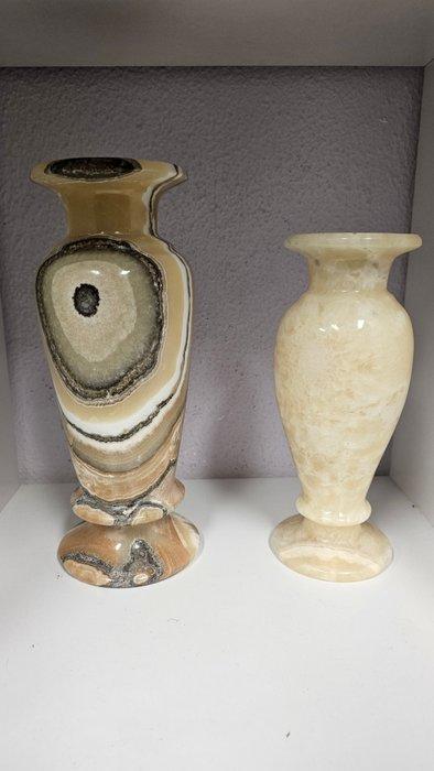 Vaas (2) - Emperador marmer - Marmo. Alabastro, Antiek en Kunst, Curiosa en Brocante