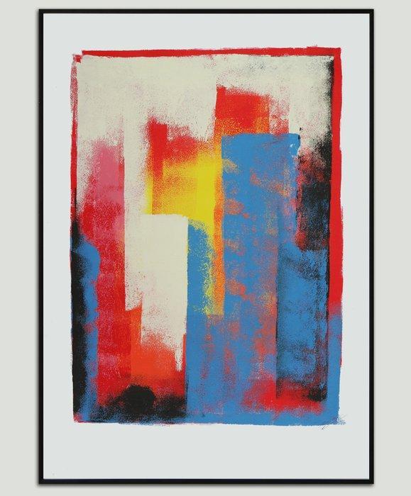 Ronald Hunter - Red structure, Antiek en Kunst, Kunst | Schilderijen | Modern