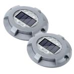 Voordeelset sterke aluminium LED grondspots op zonne-energie, Tuin en Terras, Verzenden, Minder dan 50 watt, Nieuw, Rvs