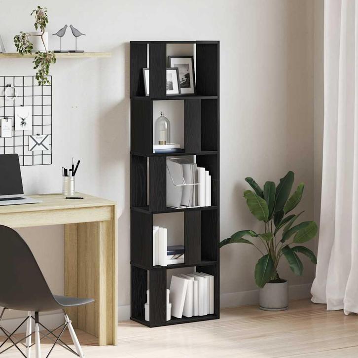 vidaXL Boekenkast/scheidingsscherm spaanplaat zwart, Huis en Inrichting, Kasten | Boekenkasten, Nieuw, Overige houtsoorten, Verzenden