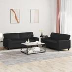 vidaXL 2-delige Loungeset kunstleer zwart, Huis en Inrichting, Banken | Bankstellen, Verzenden, Nieuw, Vierpersoons of meer, Leer