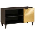 vidaXL TV-kast met plank Zwart en Goud 80 x 33 x 46 cm, Huis en Inrichting, Woonaccessoires | Cd- en Dvd-rekken, Verzenden, Nieuw