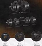 Fitness Gewichten Set – Dumbbell en Barbell Combinatie 20kg, Verzenden, Nieuw
