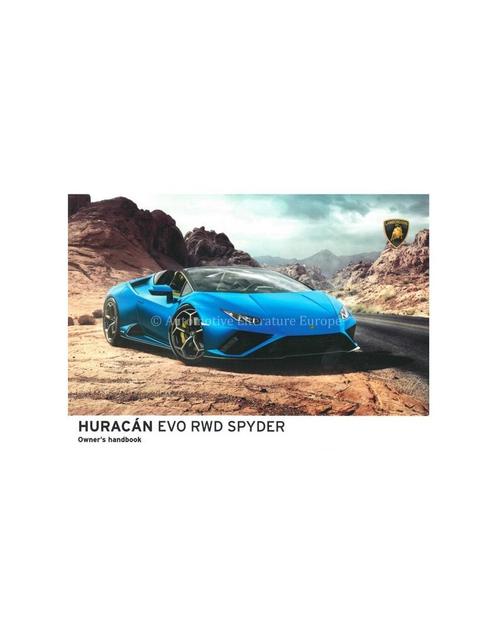 2020 LAMBORGHINI HURACAN EVO RWD SPYDER INSTRUCTIEBOEKJE, Auto diversen, Handleidingen en Instructieboekjes