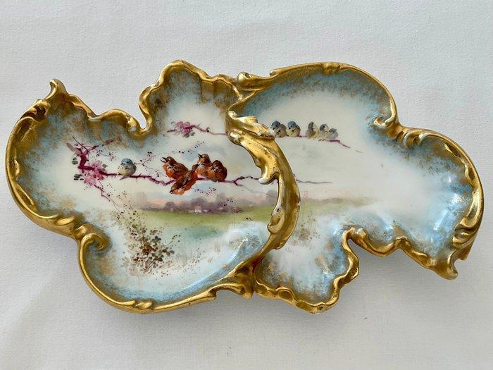 Elegante antieke Vieux Paris porseleinen serveerschaal met, Antiek en Kunst, Curiosa en Brocante