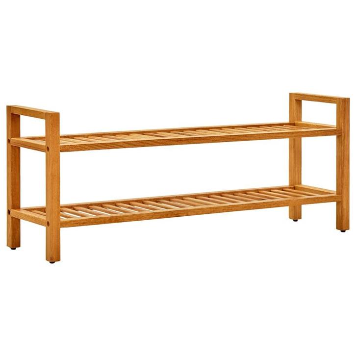 vidaXL Schoenenrek met 2 schappen 100x27x40 cm massief, Huis en Inrichting, Kasten | Schoenenrekken, Nieuw, Verzenden