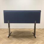 Tweedehands Aspa Zit-sta bureau met akoestische wand blauw,, Huis en Inrichting, Bureaus, Ophalen of Verzenden, In hoogte verstelbaar