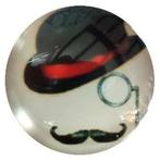 Fako Bijoux® - Click Button - Glas - Snor Hoed, Verzenden, Nieuw