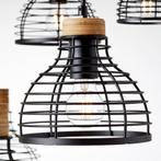 Brilliant Avia - Hanglamp - E27 max 6x40W - Zwart/Houtkleur, Verzenden, Nieuw