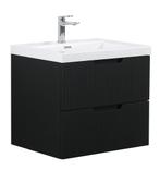 Badkamermeubel Set Thermis 60cm Zwart Badmeubel, Huis en Inrichting, Badkamer | Badkamermeubels, Verzenden, Nieuw, Wastafelkast