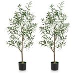 LIVSK Kunstolijfbomenset - 2 Stuks van 130 cm - Realistische, Huis en Inrichting, Woonaccessoires | Kunstplanten en Kunstbloemen