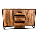 Dressoir Mangohout | Naturel | Breedte: 140,0cm, Ophalen of Verzenden, Nieuw, Industrieel