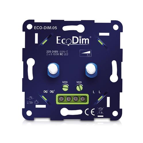 Ecodim Universele Geruisloze LED DUO Dimmer 2x 0-100W Fase, Huis en Inrichting, Lampen | Overige, Nieuw, Verzenden