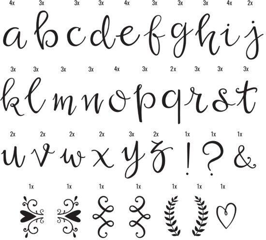 Symbolenset Script voor lightbox A4 &amp; A5, Antiek en Kunst, Antiek | Lampen, Verzenden