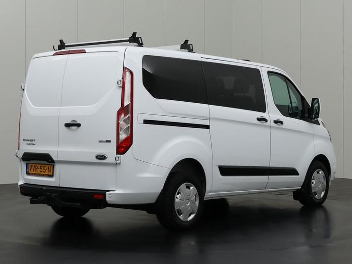 Ford Transit Custom Dubbel cabine L1 H1 2023 Diesel, Auto's, Ford, Dealer onderhouden, Lease, Zwart, Handgeschakeld, Financial lease