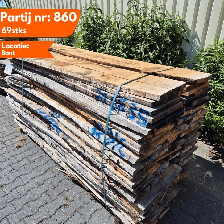 Eiken Schaaldelen 2400-2800x200-350x34mm, Doe-het-zelf en Verbouw, Platen en Panelen, Ophalen of Verzenden