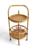 Serveerwagen - Bamboe - Jaren 60 serveerwagen, Antiek en Kunst, Curiosa en Brocante