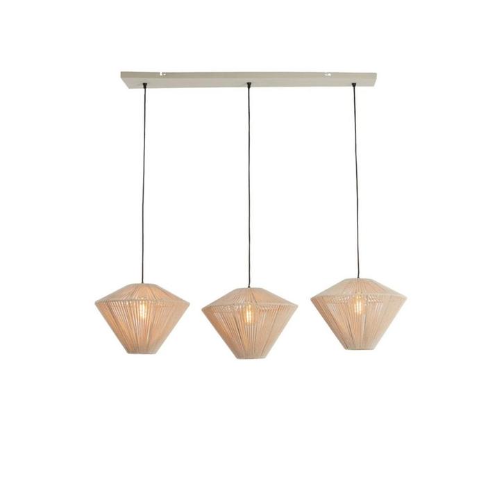 2dekans | Light & Living - hanglamp - Felida - beige -, Huis en Inrichting, Lampen | Hanglampen, Zo goed als nieuw, Ophalen of Verzenden
