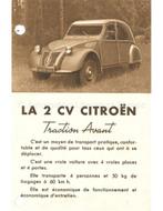1950 CITROEN 2CV BROCHURE FRANS, Nieuw, Author