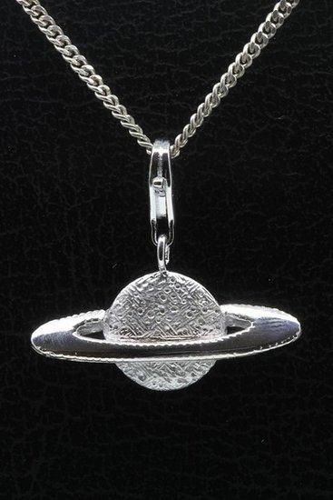 Zilveren Planeet Saturnus hanger en/of bedel, Sieraden, Tassen en Uiterlijk, Bedels, Verzenden