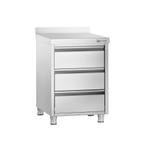 GGM Gastro | Ladekast PREMIUM met 3 laden & achterwand - |, Verzenden, Nieuw in verpakking, RVS Meubilair