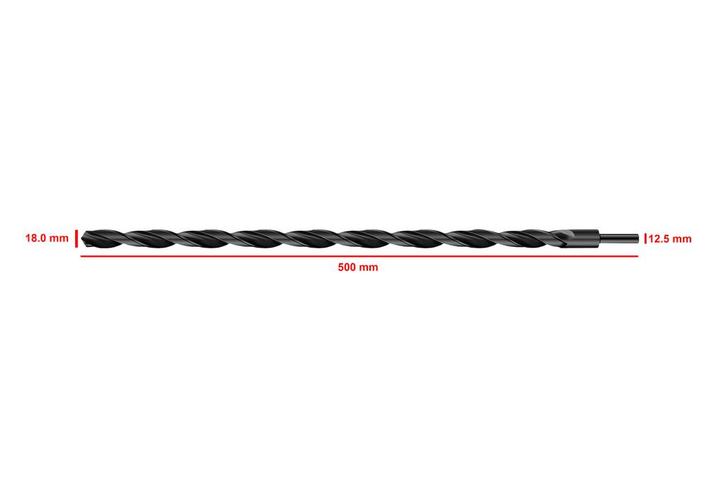 HSS M2 metaalboor 18,0x500 mm (verkleinde schacht), Doe-het-zelf en Verbouw, Gereedschap | Handgereedschap, Nieuw, Ophalen of Verzenden