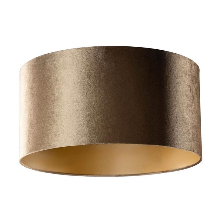 Velours lampenkap brons met gouden binnenkant 50/50/25, Huis en Inrichting, Lampen | Lampenkappen, Minder dan 25 cm, Rond, Overige kleuren