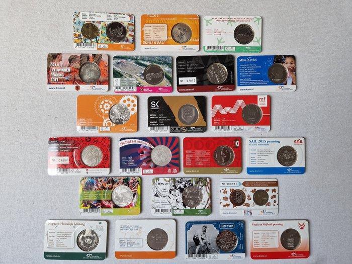 Nederland. Diverse Coincards met, Postzegels en Munten, Munten | Nederland