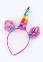Eenhoorn Haarband Regenboog Pluche Roze Unicorn Diadeem Oort, Nieuw, Carnaval, Ophalen of Verzenden, Accessoires
