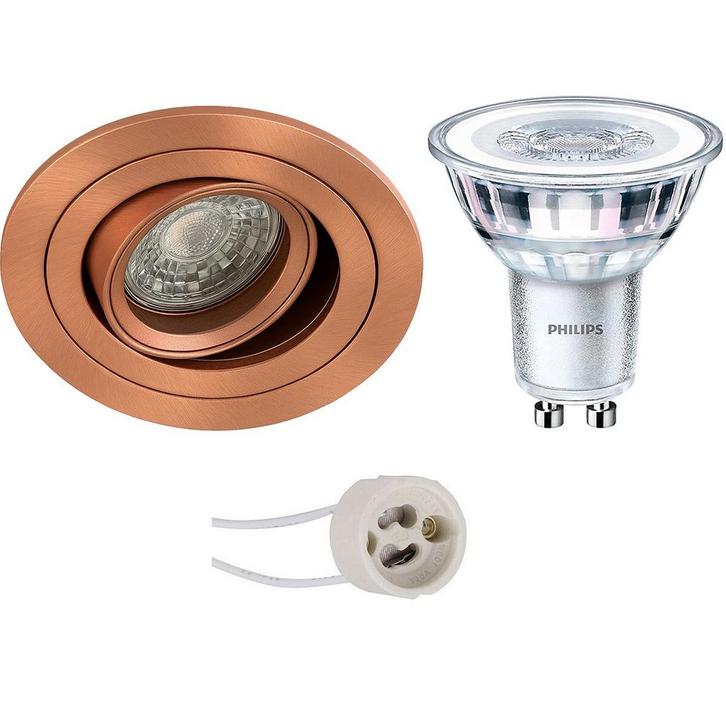 GU10 Inbouwspot Set - Mat Zwart - Rond - Philips Hue - White, Huis en Inrichting, Lampen | Spots, Plafondspot of Wandspot, Nieuw