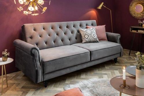 Chesterfield 3-zitsbank MAISON BELLE AFFAIRE 220cm grijs, Huis en Inrichting, Slaapkamer | Slaapbanken, Ophalen of Verzenden