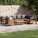 vidaXL 6-delige Loungeset met kussens massief acaciahout, Verzenden, Nieuw, Hout, Loungeset