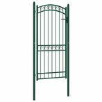 vidaXL Poort met gebogen bovenkant 100x200 cm staal groen, Verzenden, Nieuw