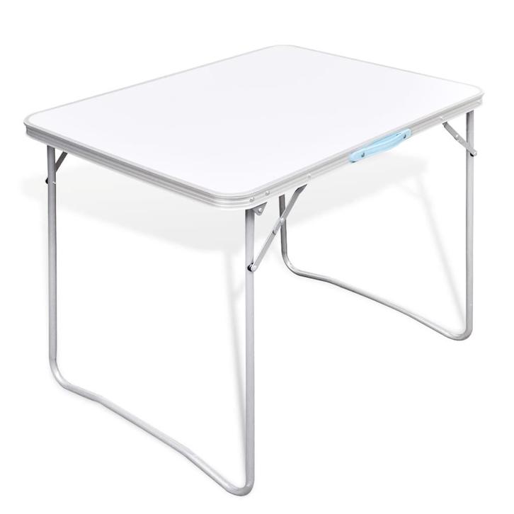 vidaXL Campingtafel inklapbaar met metalen frame 80 x 60 cm, Caravans en Kamperen, Kampeermeubelen, Nieuw, Verzenden