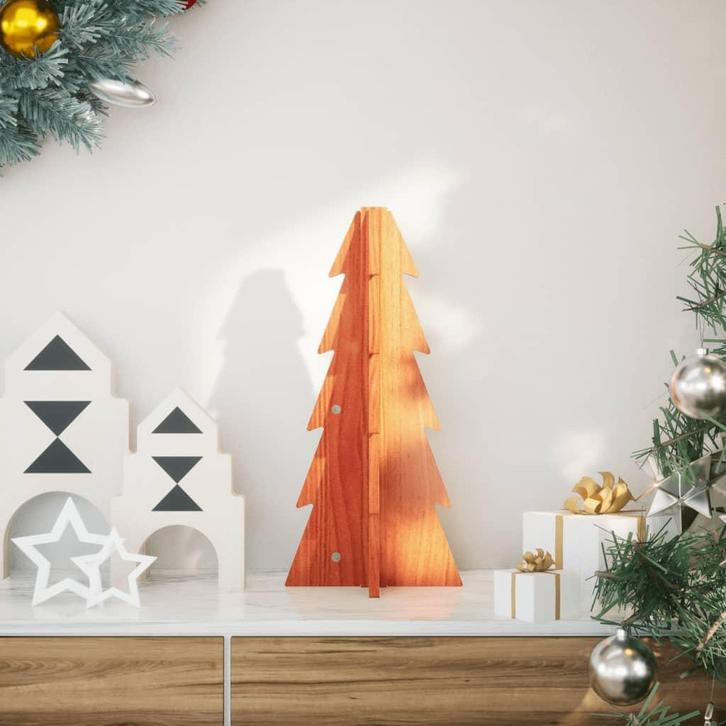 vidaXL Kerstdecoratie kerstboom 49 cm massief grenenhout, Diversen, Kerst, Nieuw, Verzenden