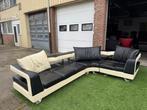 Hoekbank FORMENTI design  bankstel zwart/creme leer, Design, Hoekbank, Vierpersoons of meer, Leer