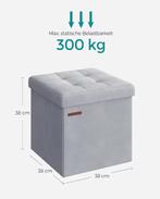 Fluwelen Opbergpoef met Deksel – Sterk tot 300 kg, Huis en Inrichting, Woonaccessoires | Kisten, Verzenden, Nieuw