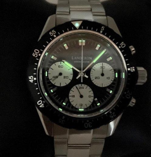 Landeron - Chronographe Tri-Compax Panda - Heren - 2020+, Sieraden, Tassen en Uiterlijk, Horloges | Heren