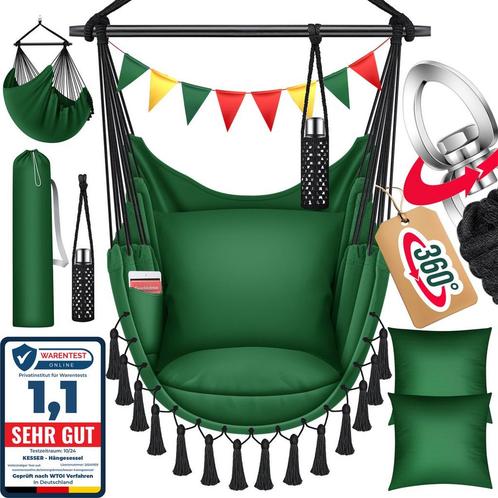 KESSER® XXL Hangstoel - 2 Kussens - Tot 150 kg - Groen, Tuin en Terras, Tuinmeubel-accessoires, Nieuw, Verzenden