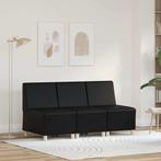 vidaXL Modulaire Bankeenheid Armlos 3 pcs Zwart 55 x 74 x 82, Huis en Inrichting, Verzenden, Nieuw, Leer, Minder dan 150 cm