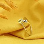 Witgouden ring met zirconia, Sieraden, Tassen en Uiterlijk, Ringen, Gebruikt, Overige kleuren, Ophalen of Verzenden, 17 tot 18