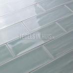 Wandtegel 10x30 cm aria groen glans handvorm look, Nieuw, Ophalen of Verzenden, 10 m² of meer, Wandtegels