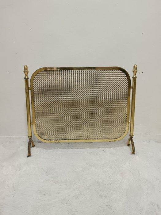 Schouw - Salvachispa de chimenea dorado en latón, chispero., Antiek en Kunst, Curiosa en Brocante