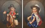 Europese school (XIX) - Ritratti di bambini in costume, Antiek en Kunst