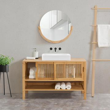 [en.casa] Bamboe wastafelonderkast Hvaler 60x100x45 cm houtk beschikbaar voor biedingen