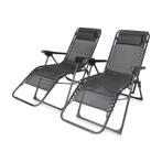 Luxe tuinstoel - set van 2 - 64 x 94,5 x 107,5 cm, Verzenden, Nieuw, Zwart