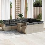 vidaXL 11-delige Loungeset met kussens poly rattan, Verzenden, Nieuw, Rotan, Loungeset
